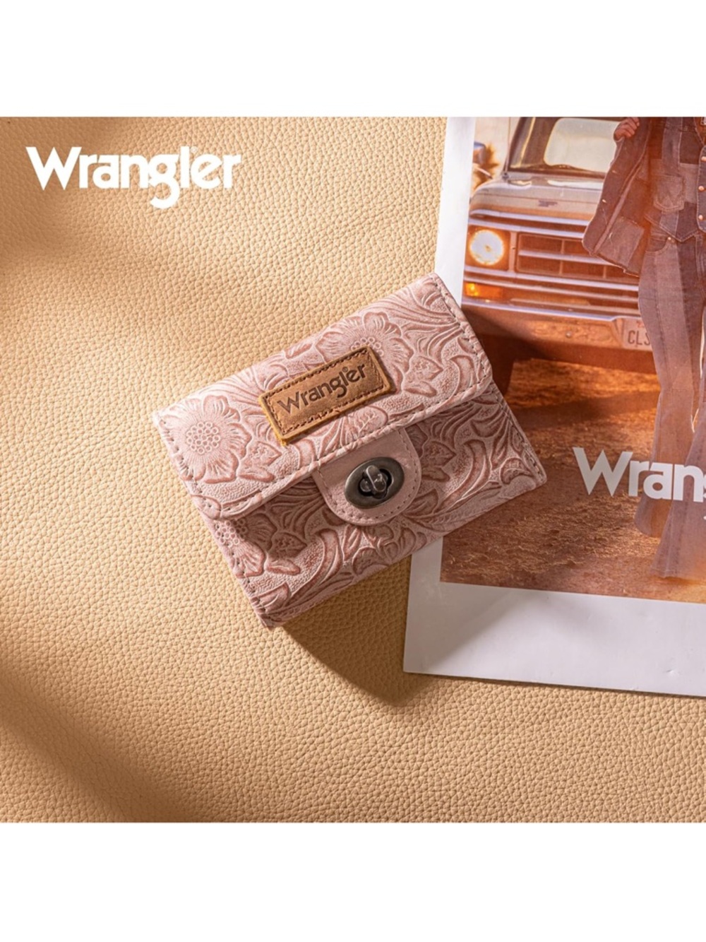 Wrangler Pink Embossed Floral Wallet - Picture 7 of 8